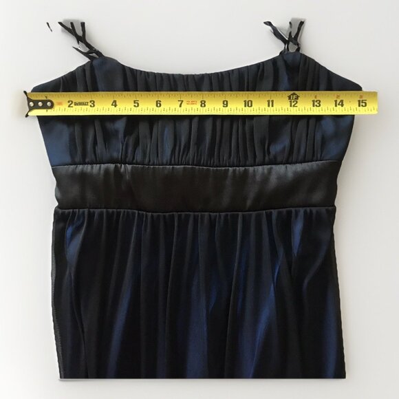 Vintage City Studio Dress Blue Black Sheer Overlay Sparkle 90s Y2K Womens Large - Picture 6 of 8